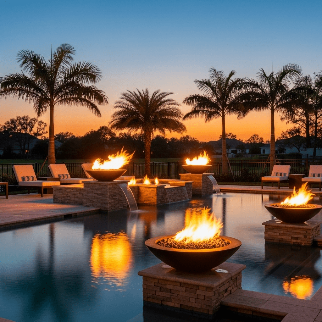 Hidden Luxury—Integrating Fire Features Around Your Custom Pool