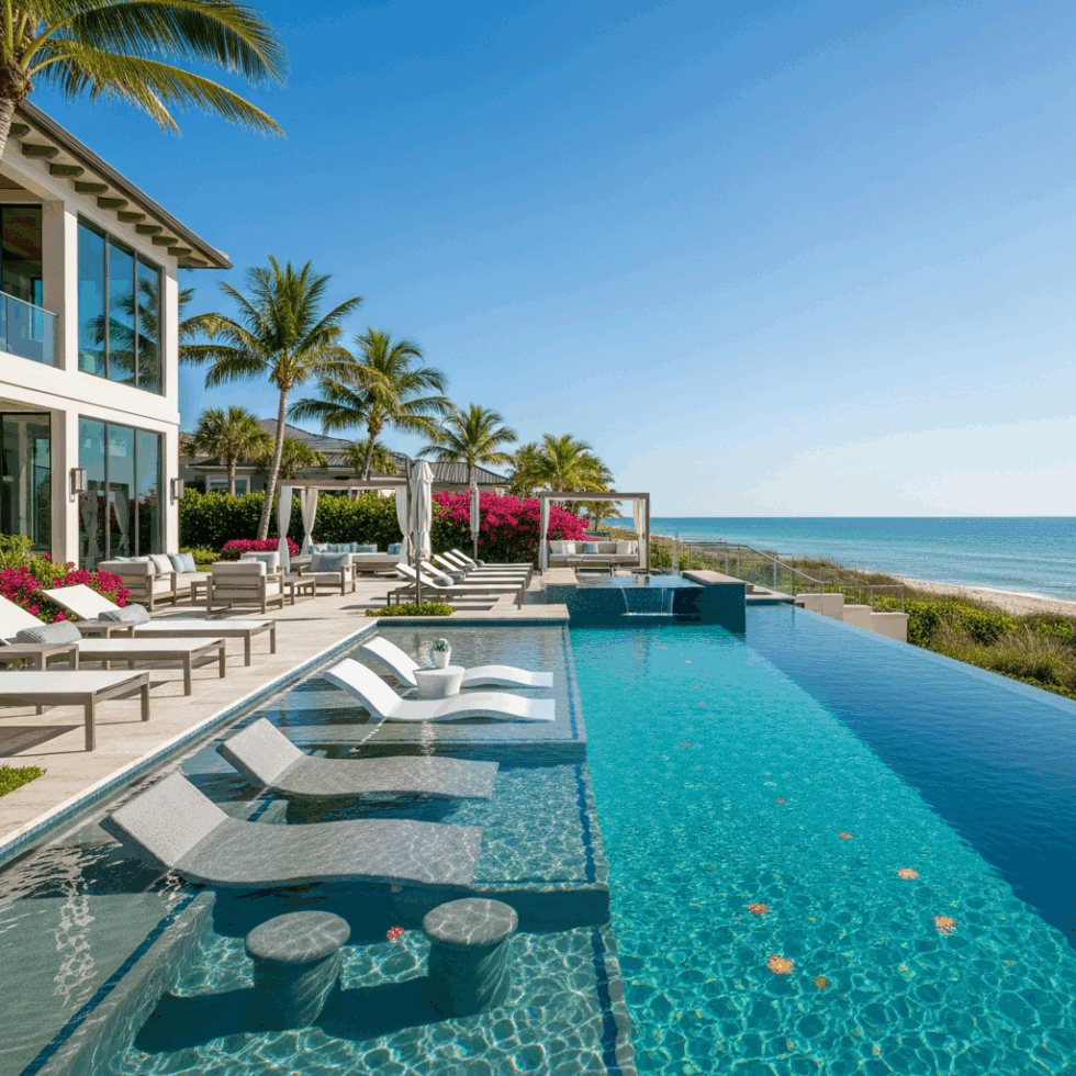 Best Pool Features for Naples Homes with Gulf Views - Celebrity Pool & Spa